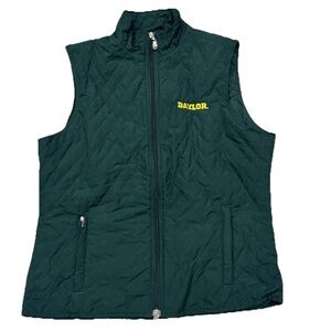 Baylor University Ashworth women’s green quilted vest size medium